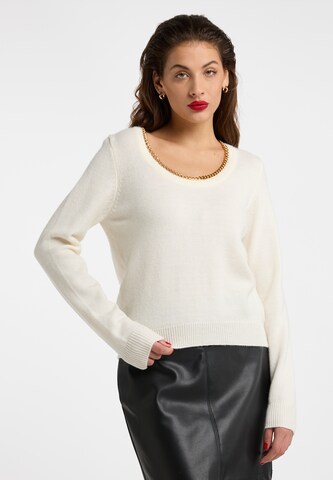 Pull-over 'Tuxe' faina en blanc : devant