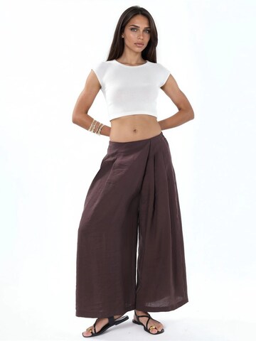 Wide leg Pantaloni di Hiccup in marrone