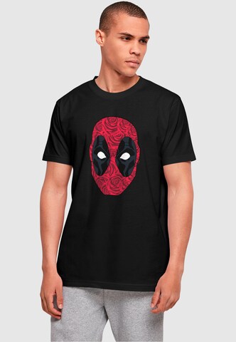 ABSOLUTE CULT T-Shirt 'Deadpool - Head Of Roses' in Schwarz: Vorderseite