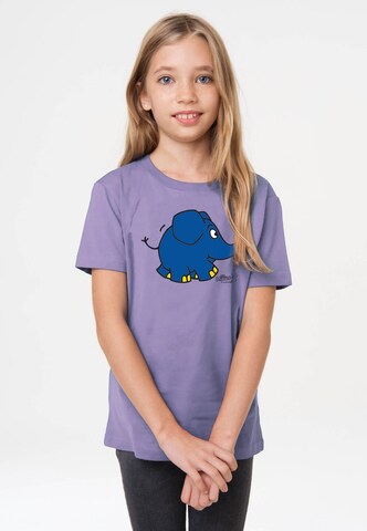 LOGOSHIRT Shirt 'Die Sendung mit der Maus - Elefant Törö' in Purple: front