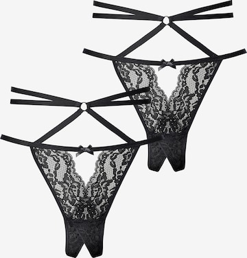 PETITE FLEUR GOLDDonje rublje s prorezom - crna boja: prednji dio