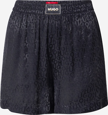 HUGO RedPidžama hlače 'SATINOIR' - crna boja: prednji dio
