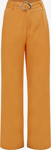 oranžinė Influencer Standartinis Klostuotos kelnės: priekis