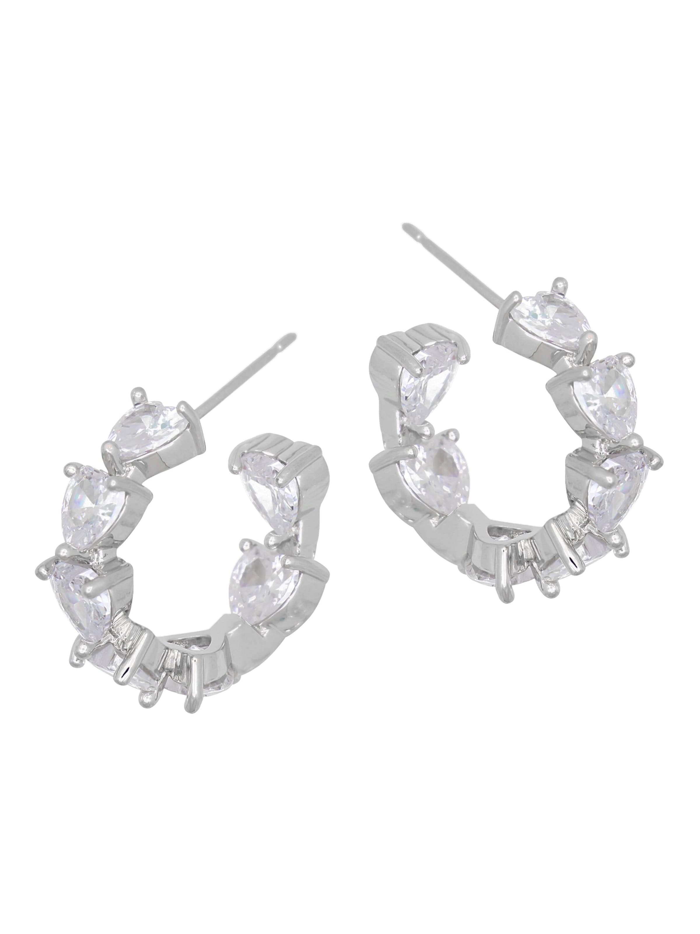 Boucles d'oreilles Fashionbox en blanc : devant