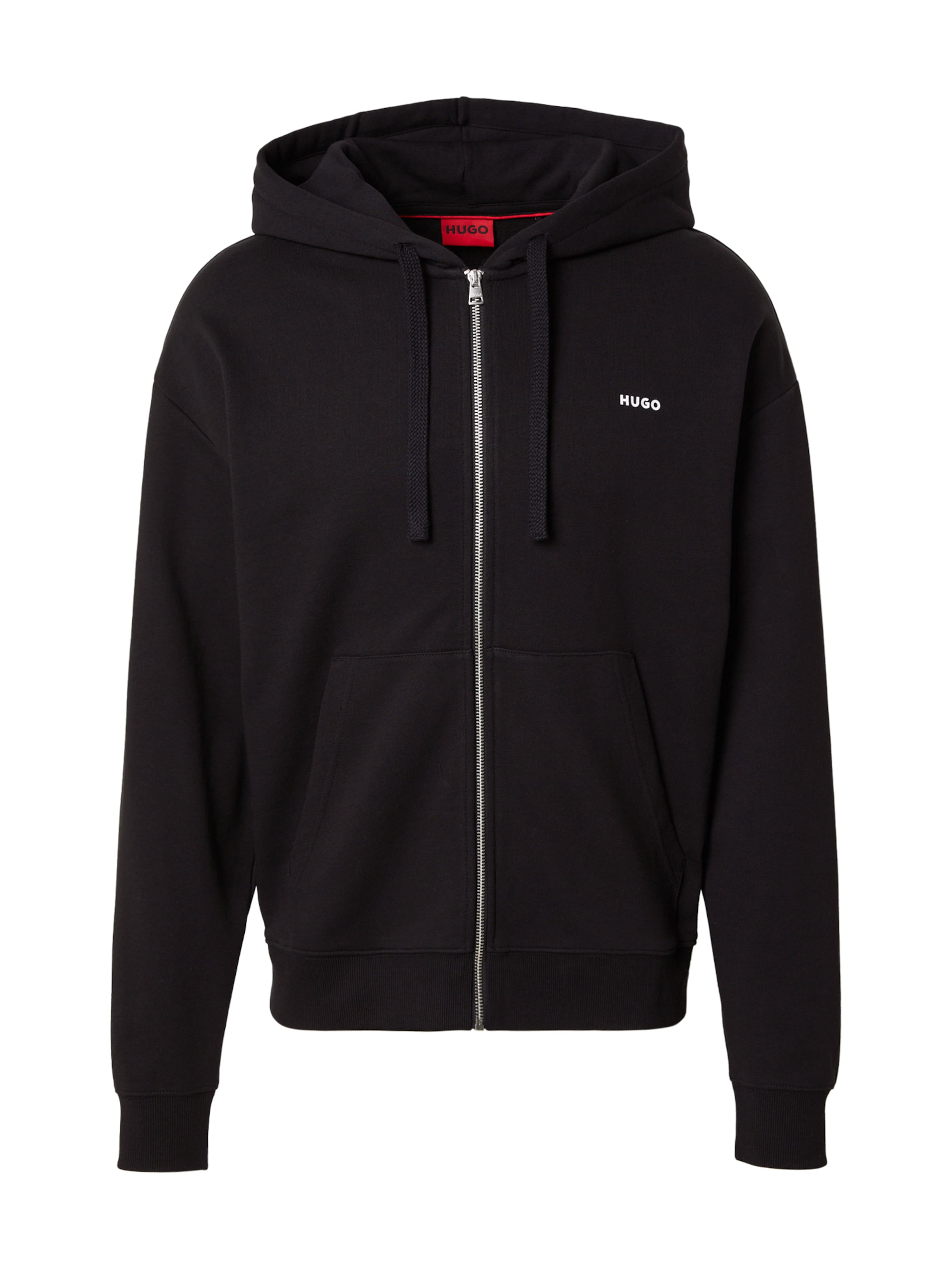 HUGO Sweatjacke 'Dapozip' in Schwarz: Vorderseite