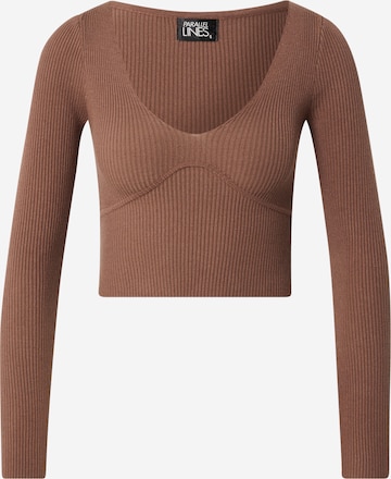 Parallel Lines Sweater in Brown: front