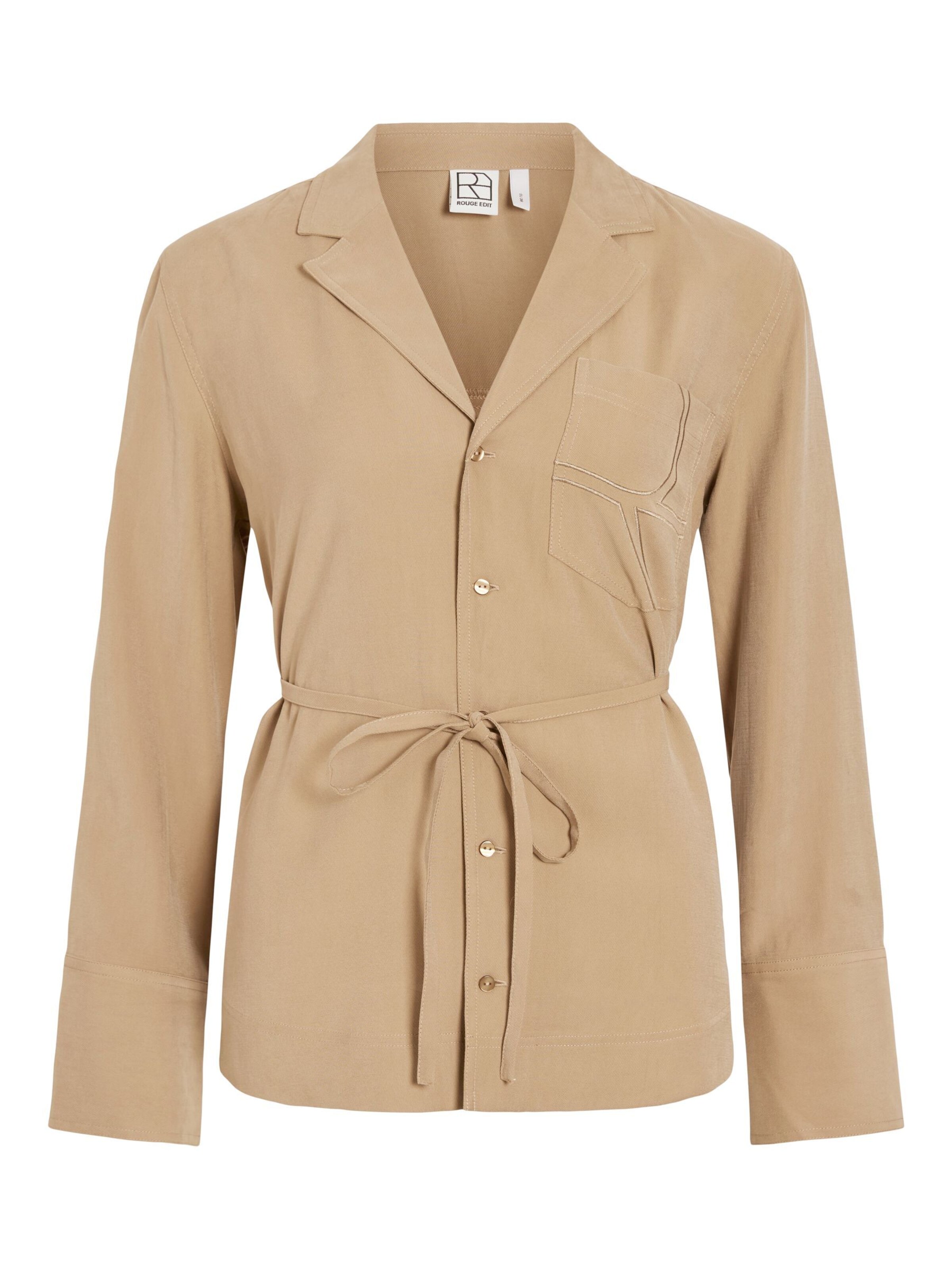 ROUGE EDIT Bluse i lysebrun, Produktvisning