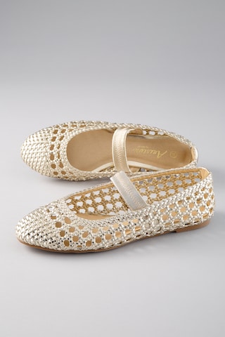 Aniston T-Bar Sandals in Gold