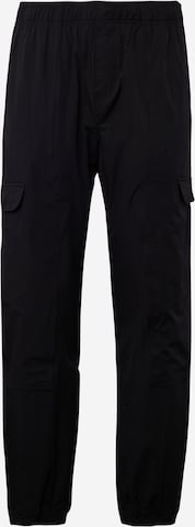 Calvin Klein Jeans Tapered Cargo Pants in Black: front