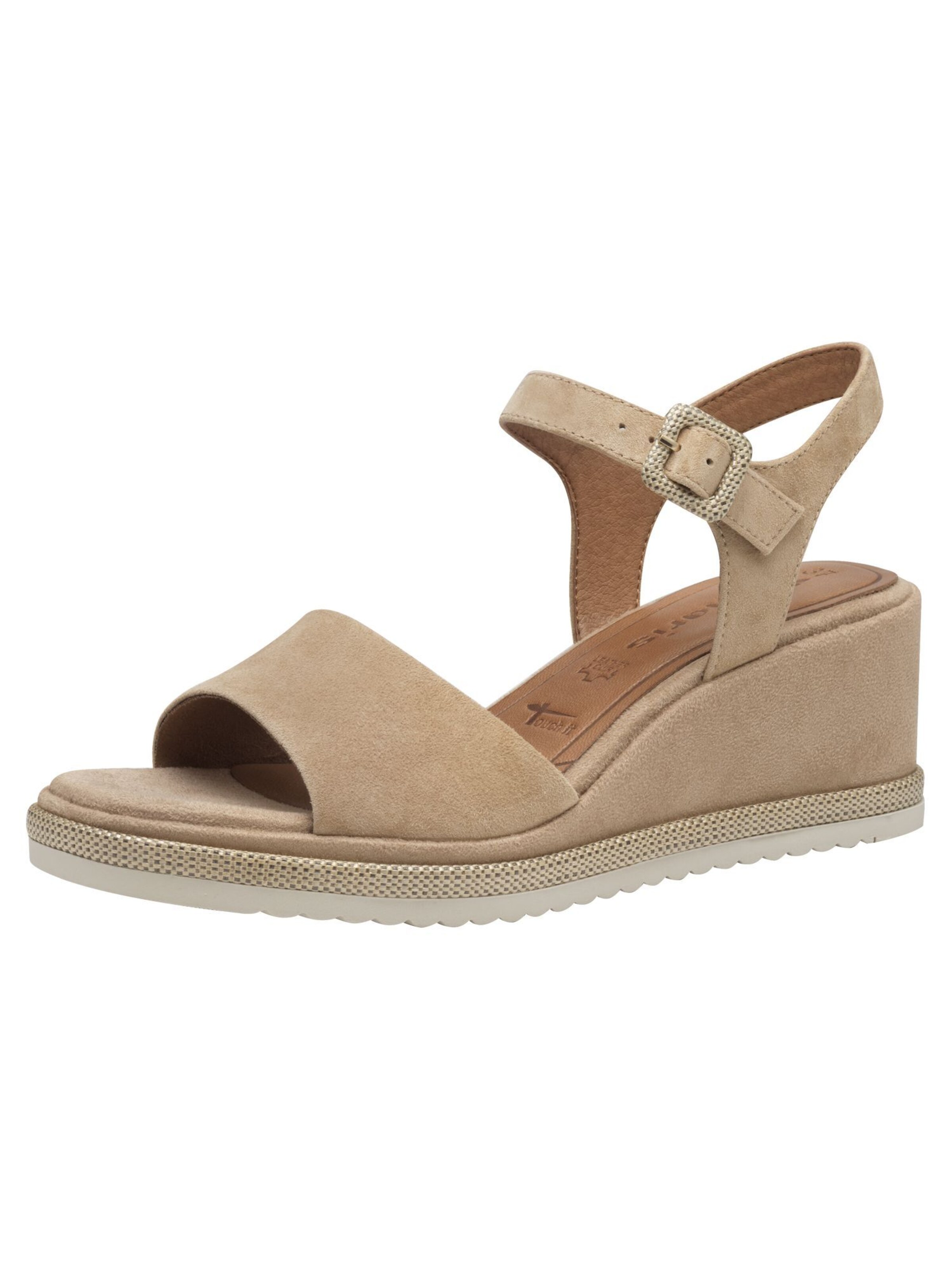 Tamaris Sandaal in Beige: voorkant