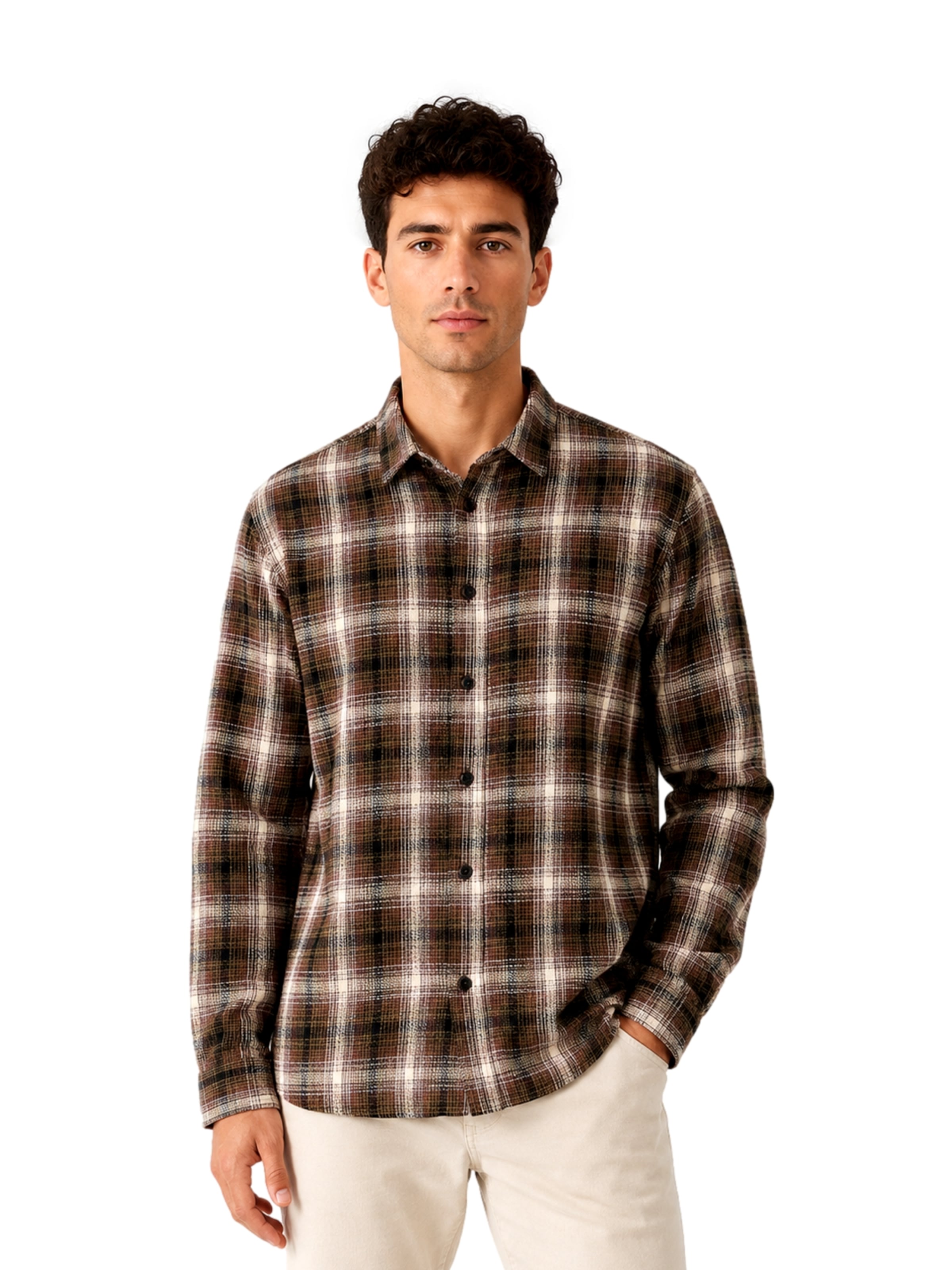 Coupe regular Chemise 'Vannick' !Solid en marron : devant