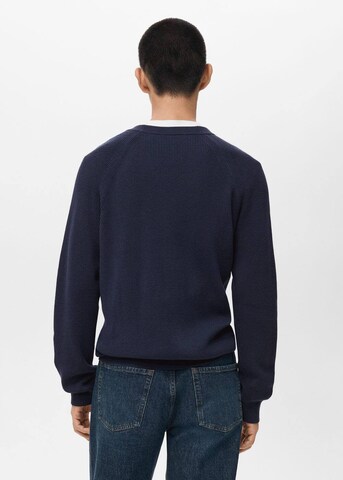 MANGO MAN Strickjacke 'Hodei' in Blau