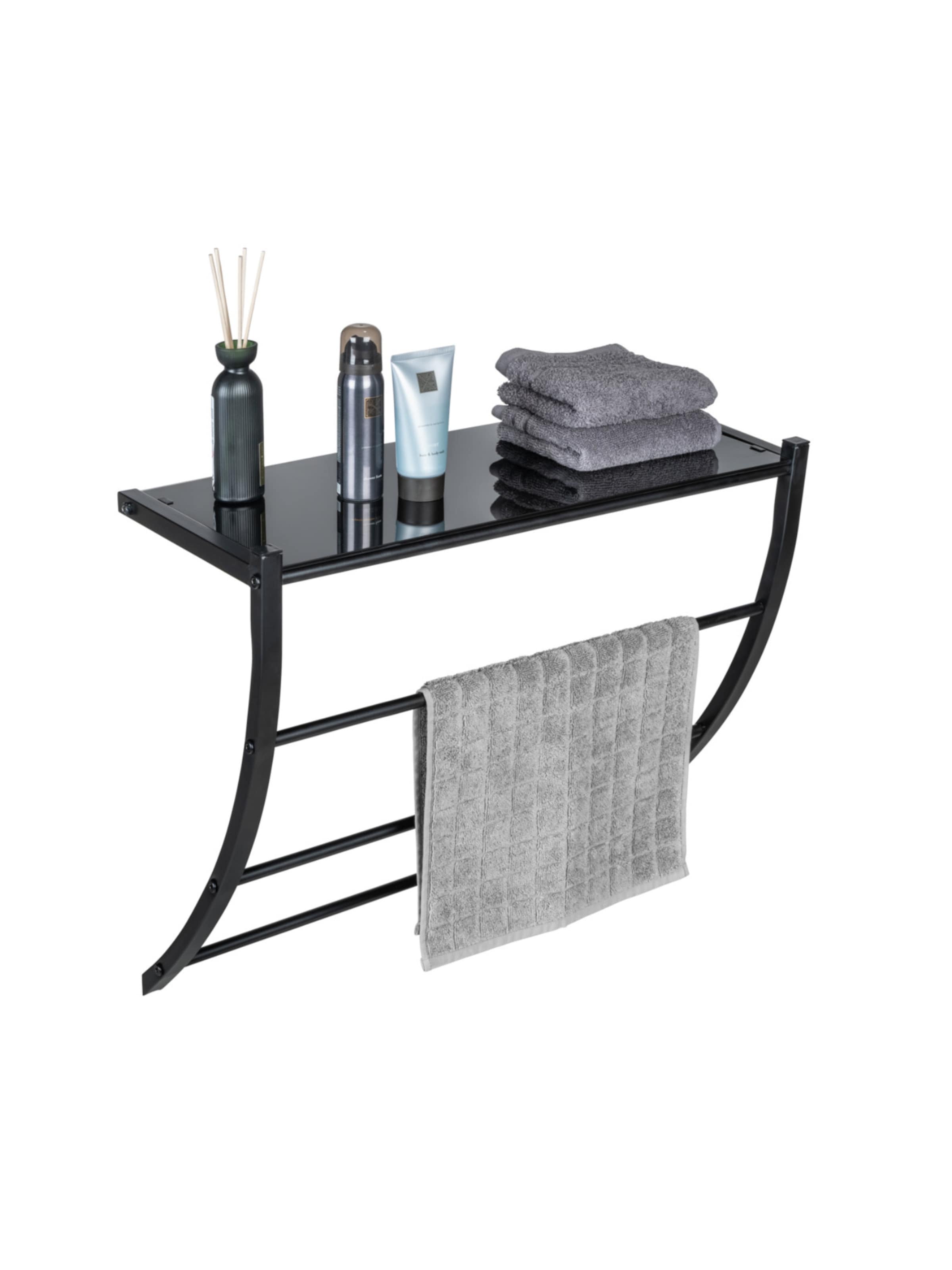 Wenko Wandregal 'Tarderia' in Schwarz: Vorderseite