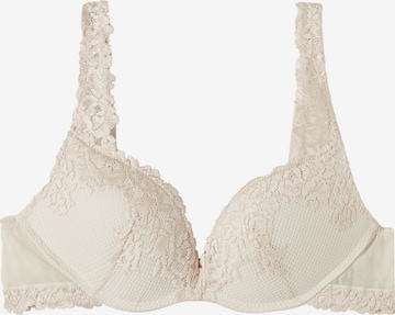 INTIMISSIMI Push-up Bra 'Pretty Flowers' in Beige: front