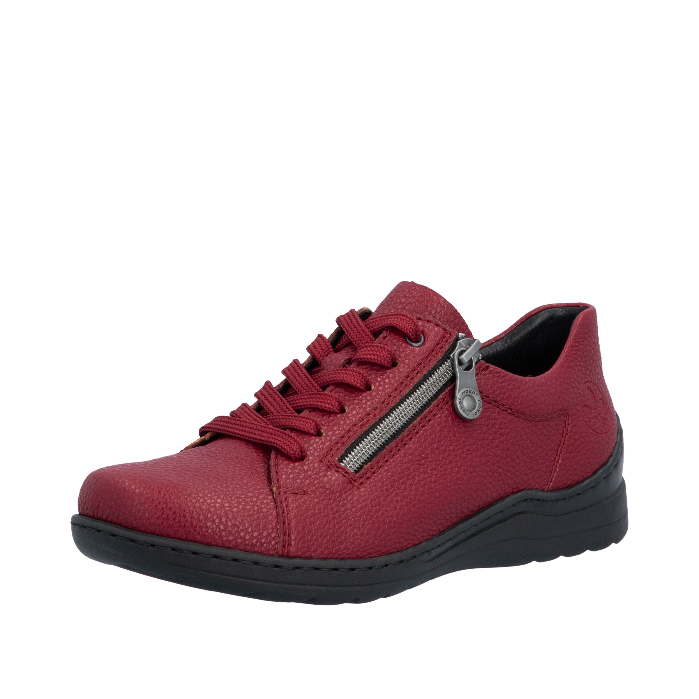 Chaussure à lacets Rieker en rouge : devant