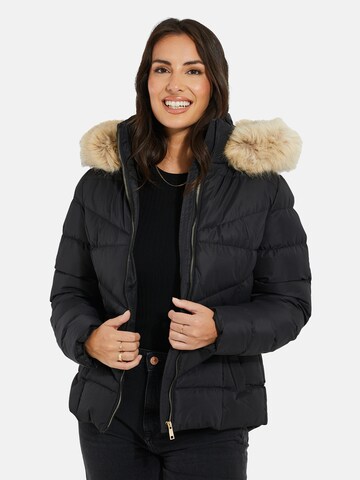 Threadbare Winter Jacket 'Hails' in Black: front