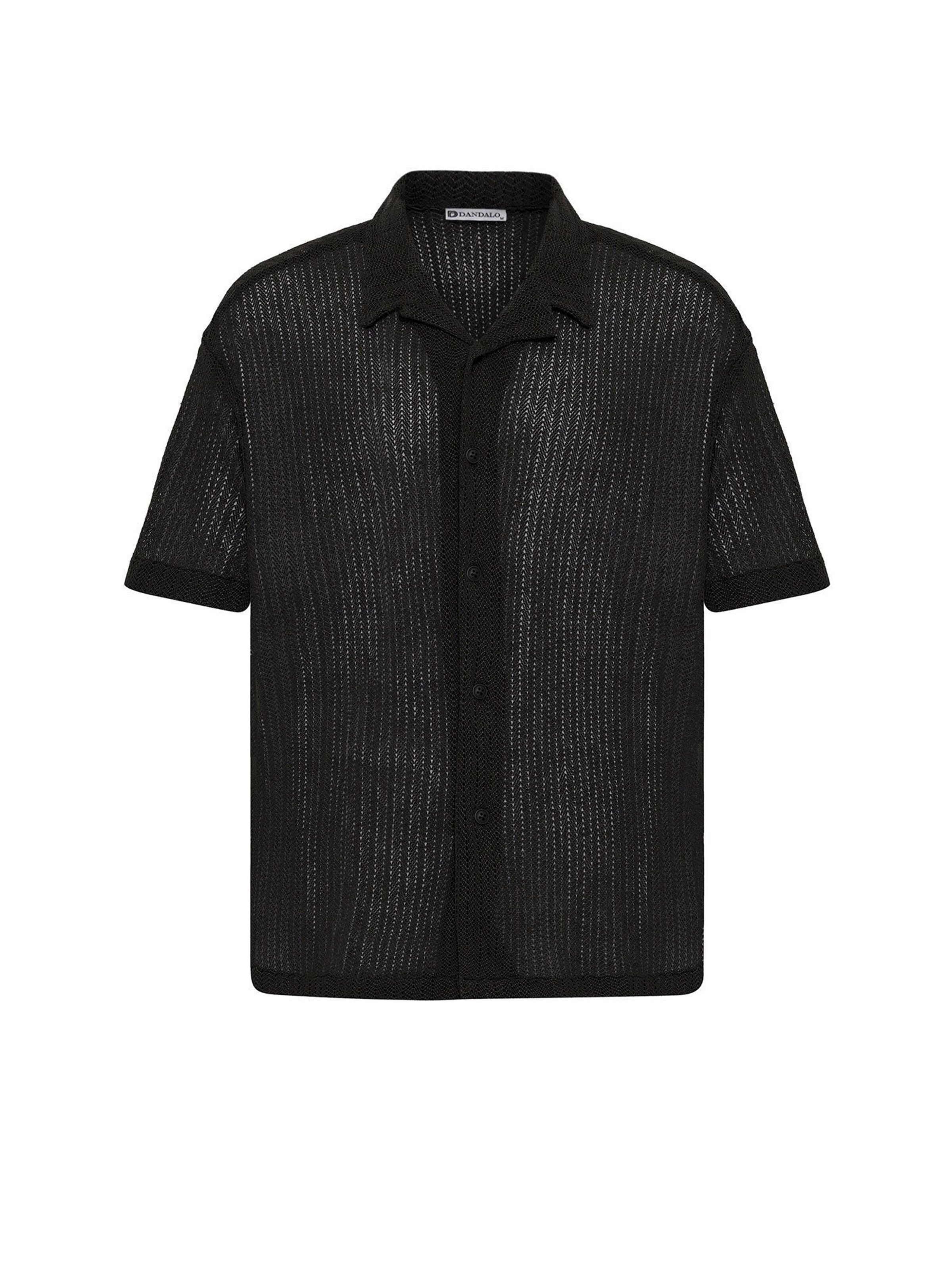 Dandalo Regular Fit Hemd in Schwarz: Vorderseite