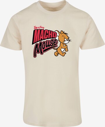 ABSOLUTE CULT Shirt 'Tom And Jerry - Macho Mouse' in Beige: front