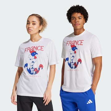 T-Shirt fonctionnel 'Frankreich Handball' ADIDAS PERFORMANCE en blanc : devant