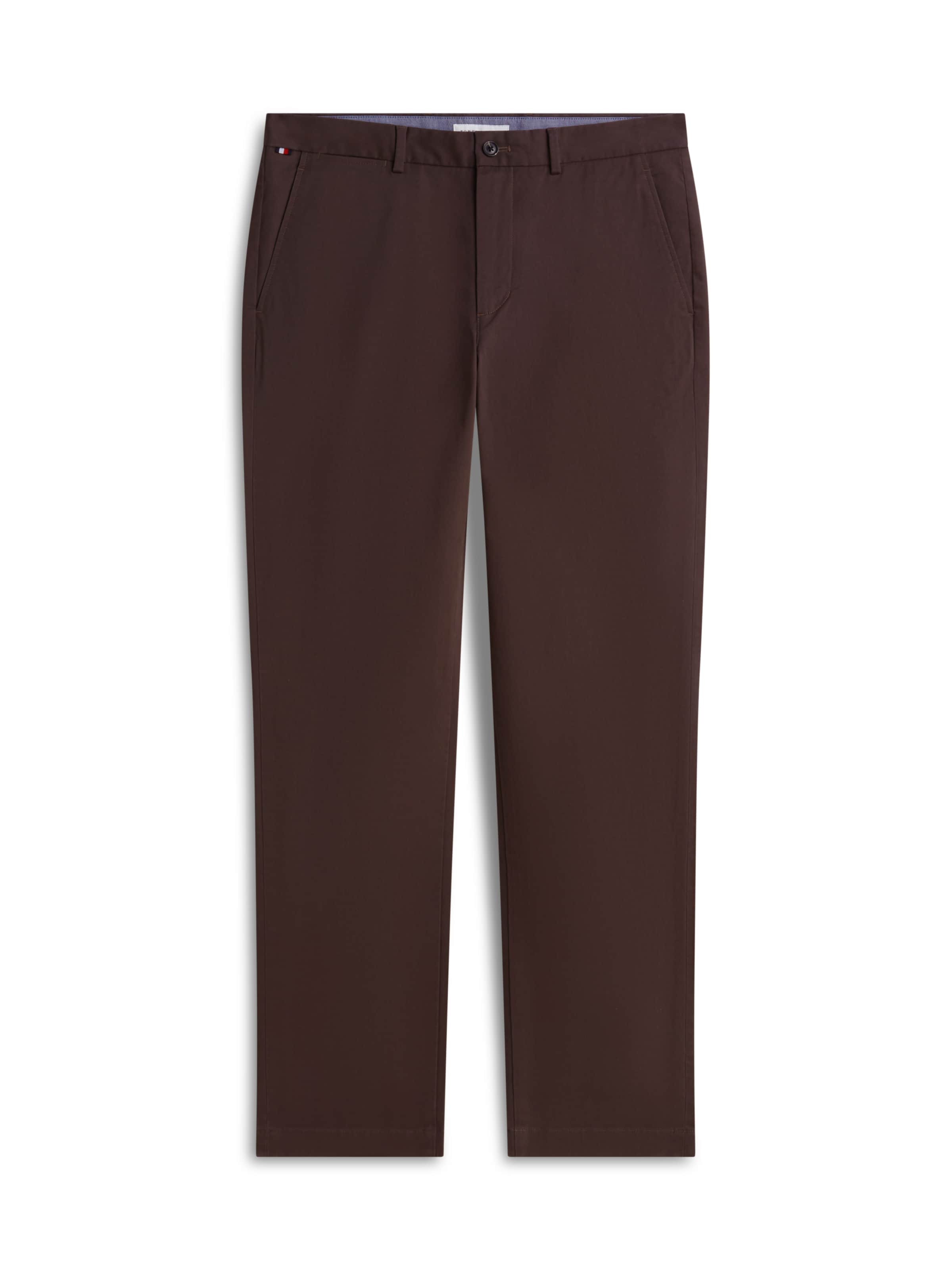 TOMMY HILFIGER Lærredsbukser 'DENTON ESSENTIAL' i brun: forside