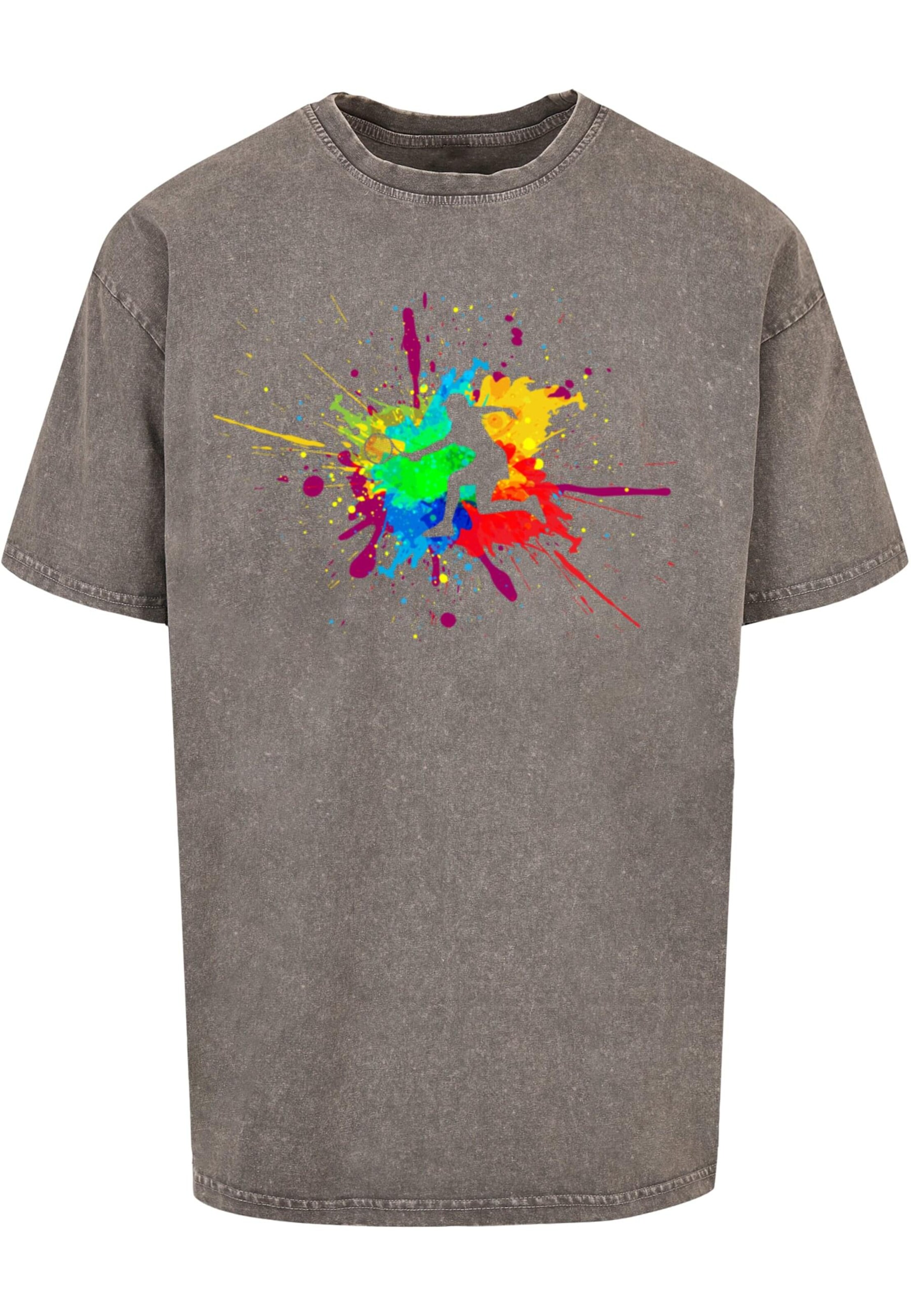 Merchcode Shirt 'Color Splash Player' in Grey: front