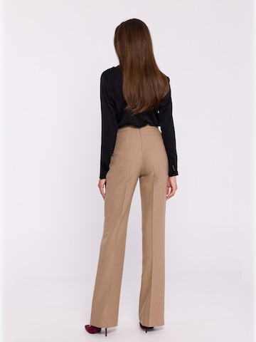 Stylove - Bootcut Pantalón de pinzas en beige