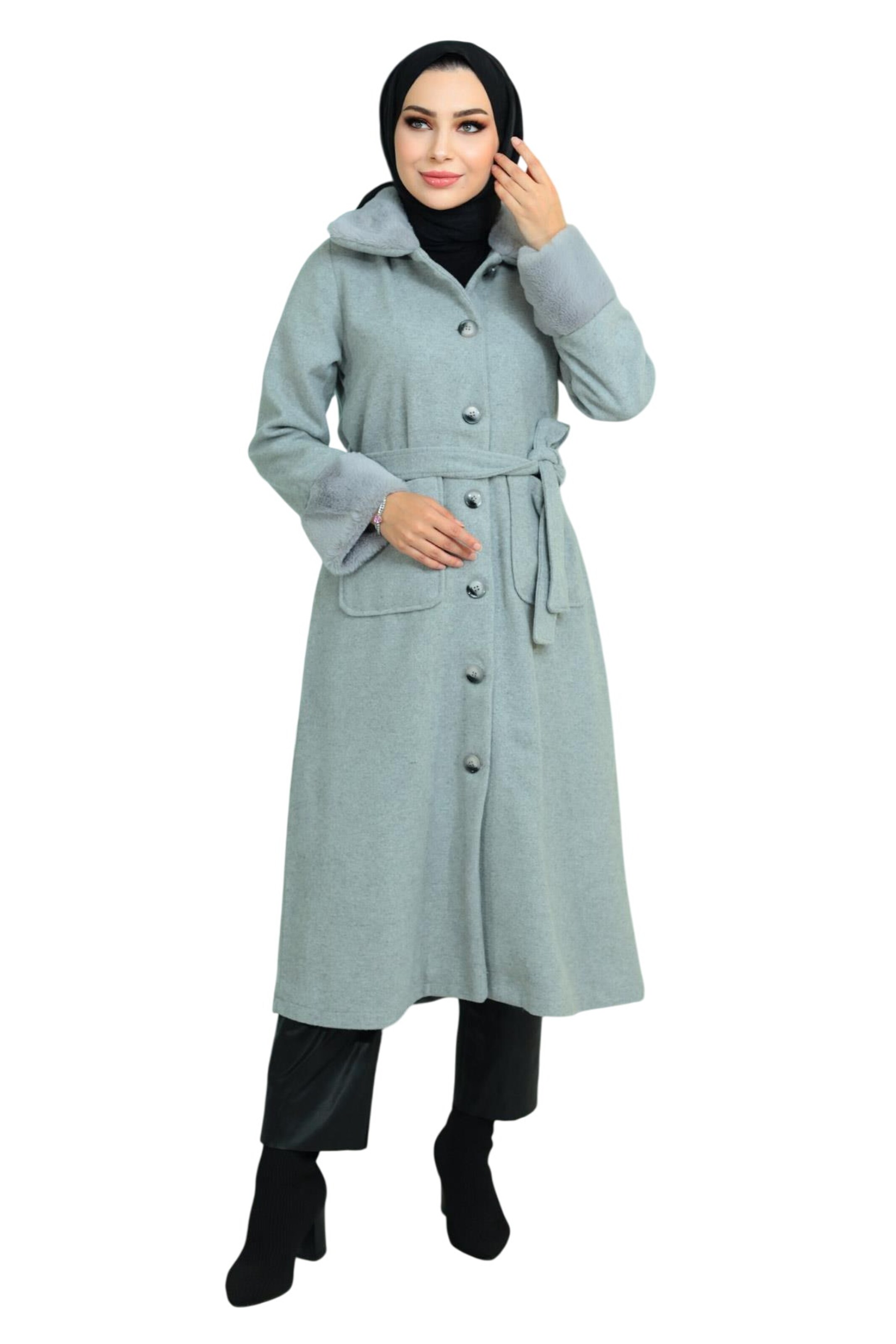 Manteau mi-saison MODAMIHRAM en gris