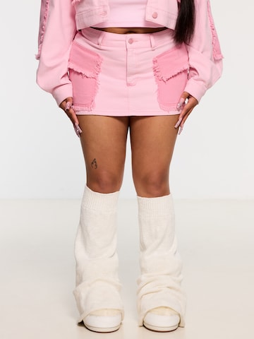 Fustă 'UTILITY DENIM SKIRT' de la FIVE STAR GIRL pe roz: față