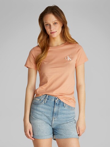 T-shirt Calvin Klein Jeans en orange : devant