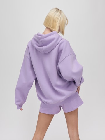 UNFOLLOWED x ABOUT YOU Zip-Up Hoodie 'CHILL' in Purple: back