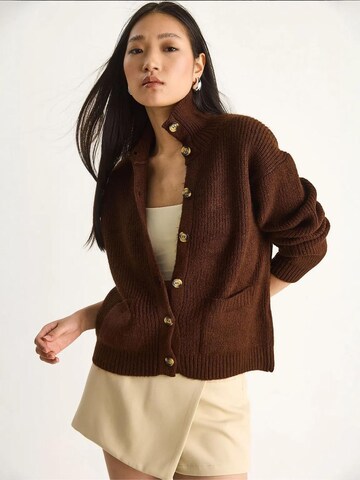 Cardigan Bianco Lucci en marron