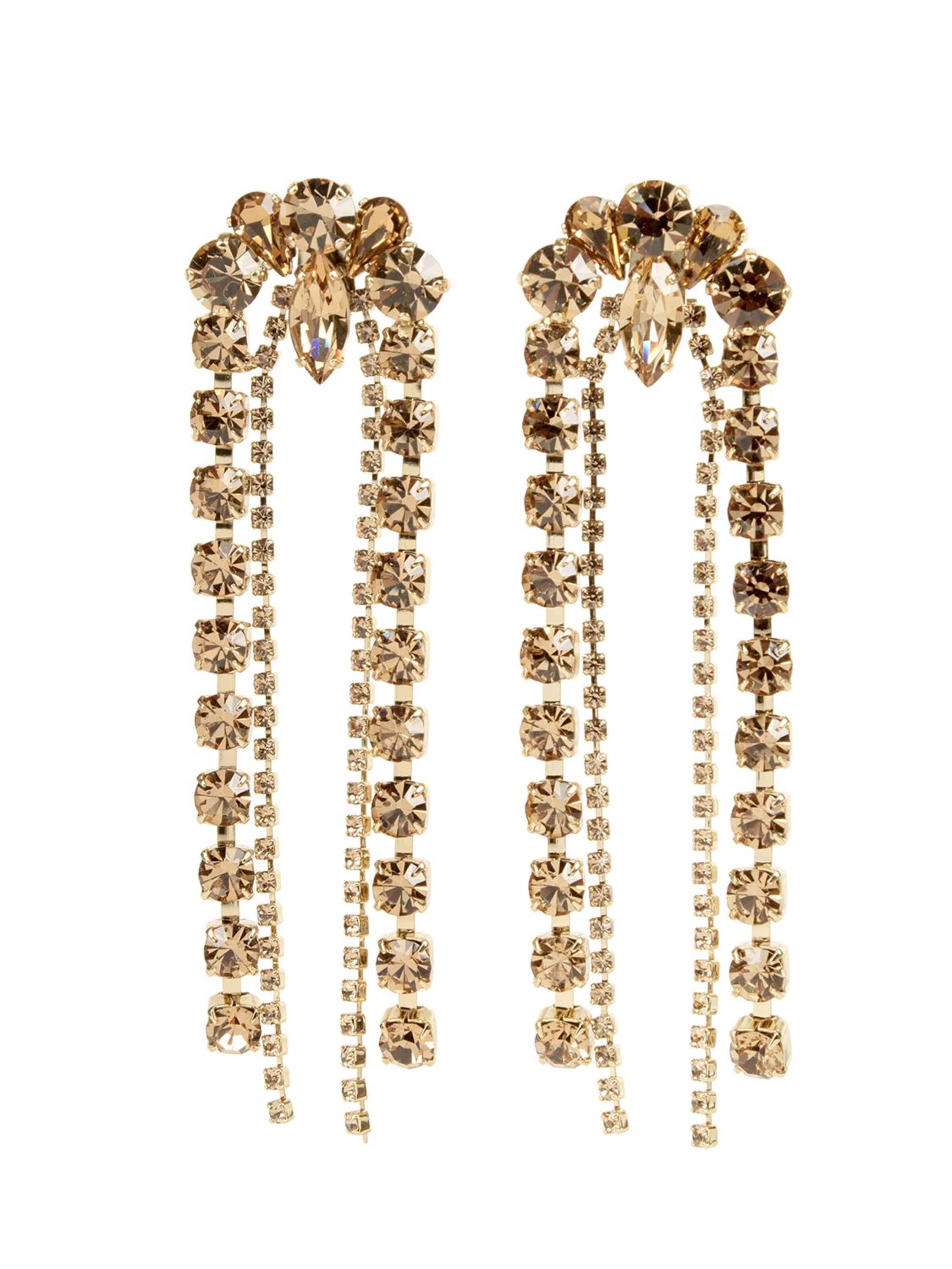 Orecchini 'Andromeda orecchini placcati oro con cristalli Swarovski champagne' di Addicted2 in oro: frontale
