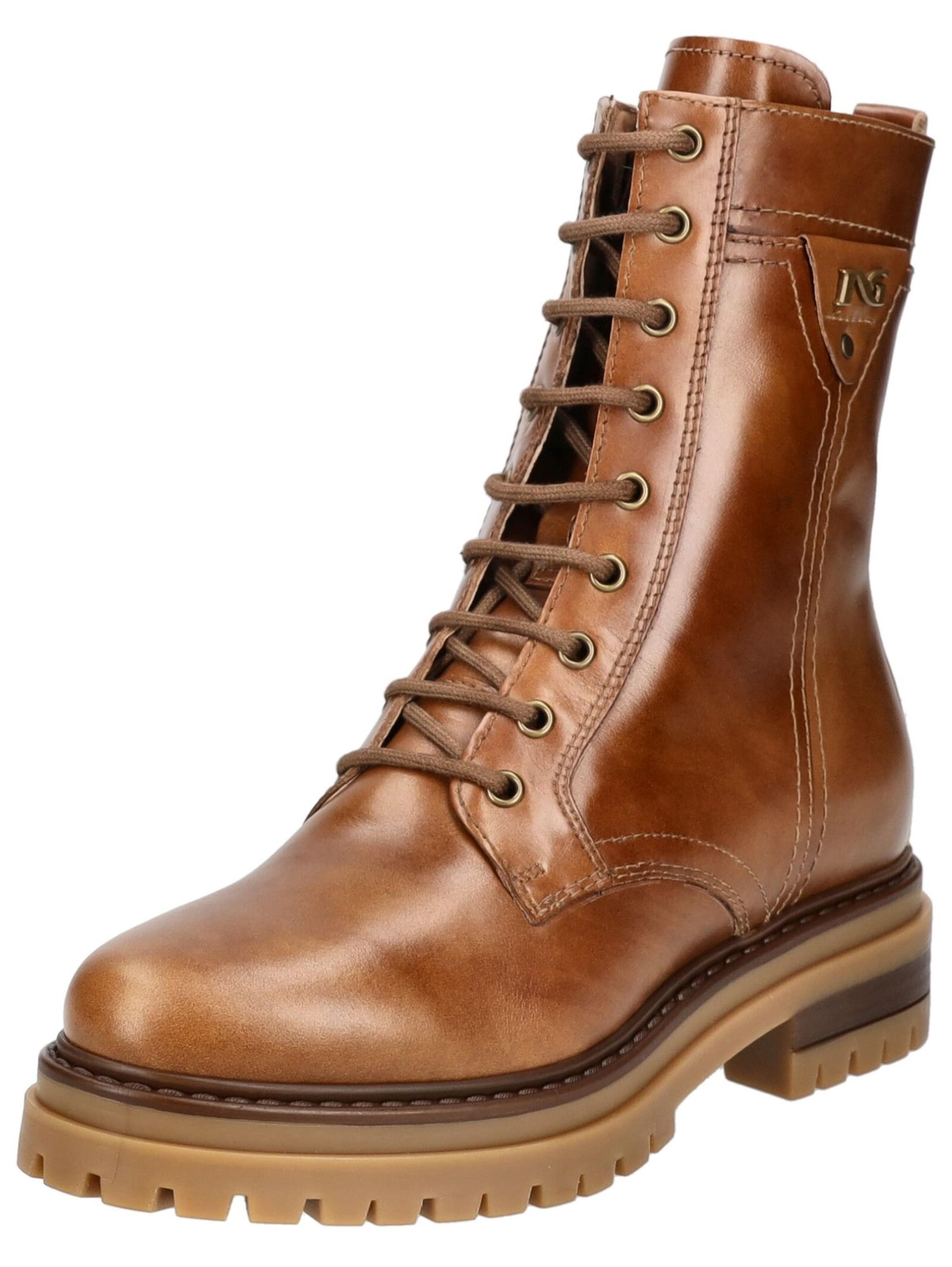 Stivaletto stringato di Nero Giardini in marrone: frontale