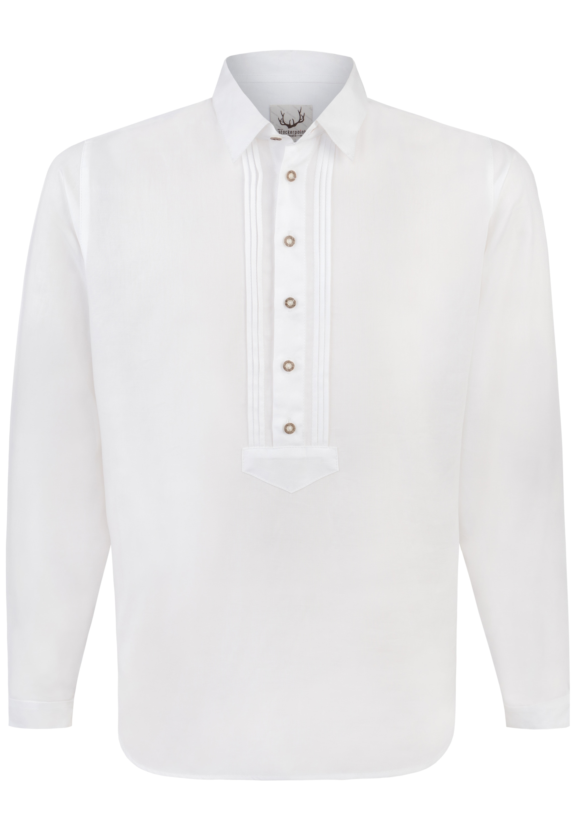 STOCKERPOINT Comfort fit Klederdracht overhemd 'Juan' in Wit: voorkant