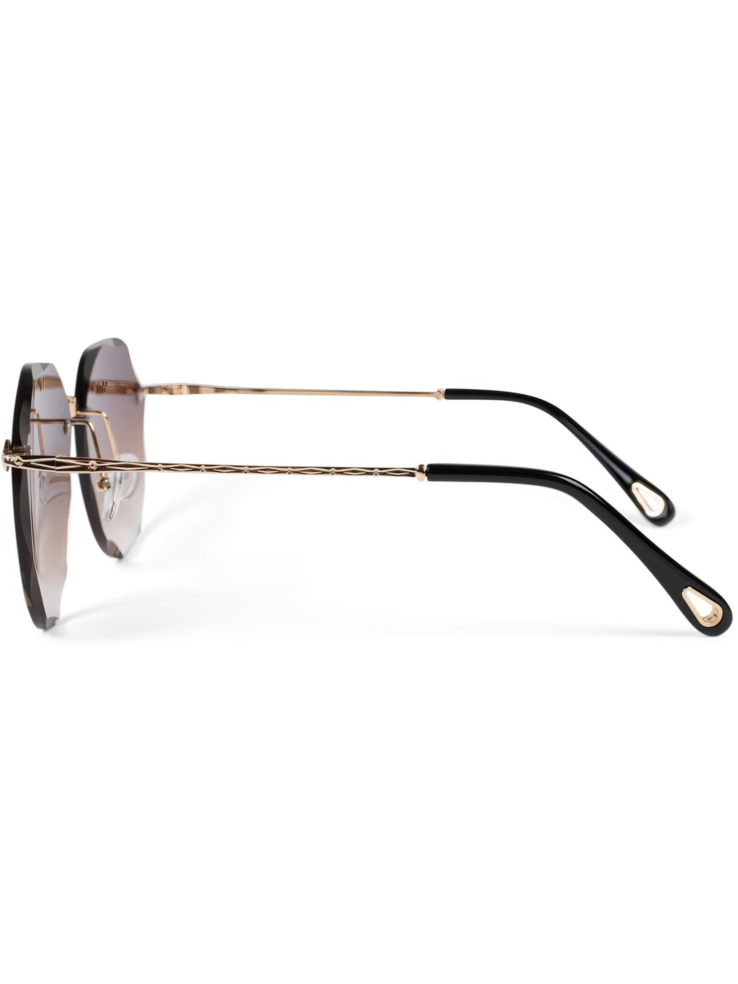 styleBREAKER Sunglasses 'Rahmenlose Piloten Sonnenbrille mit Diamant Schliff' in Brown