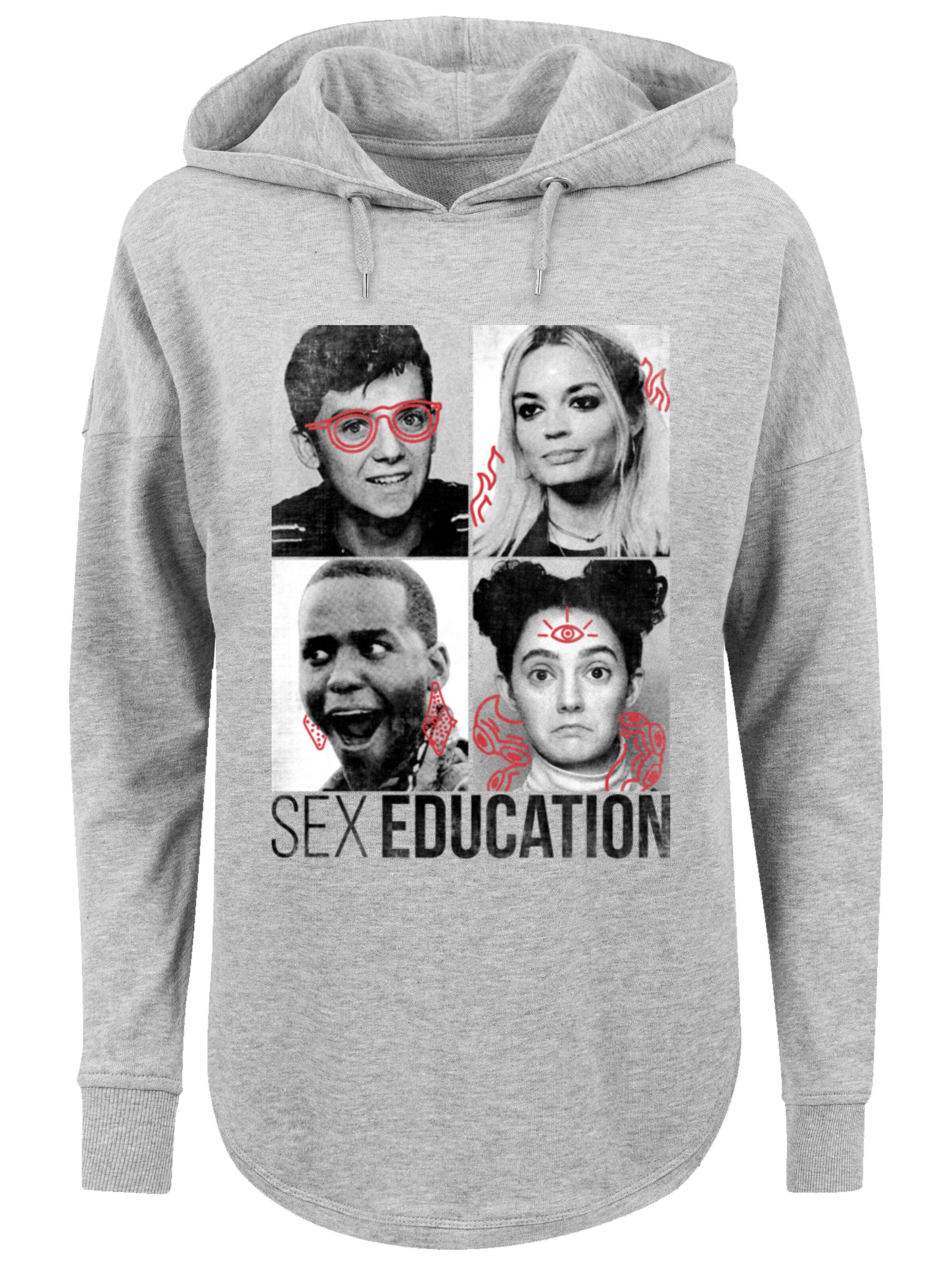 F4NT4STIC Sweatshirt 'Sex Education Class Photos Netflix TV Series' in Grijs: voorkant