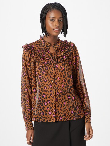 Camicia da donna di NAF NAF in marrone: frontale