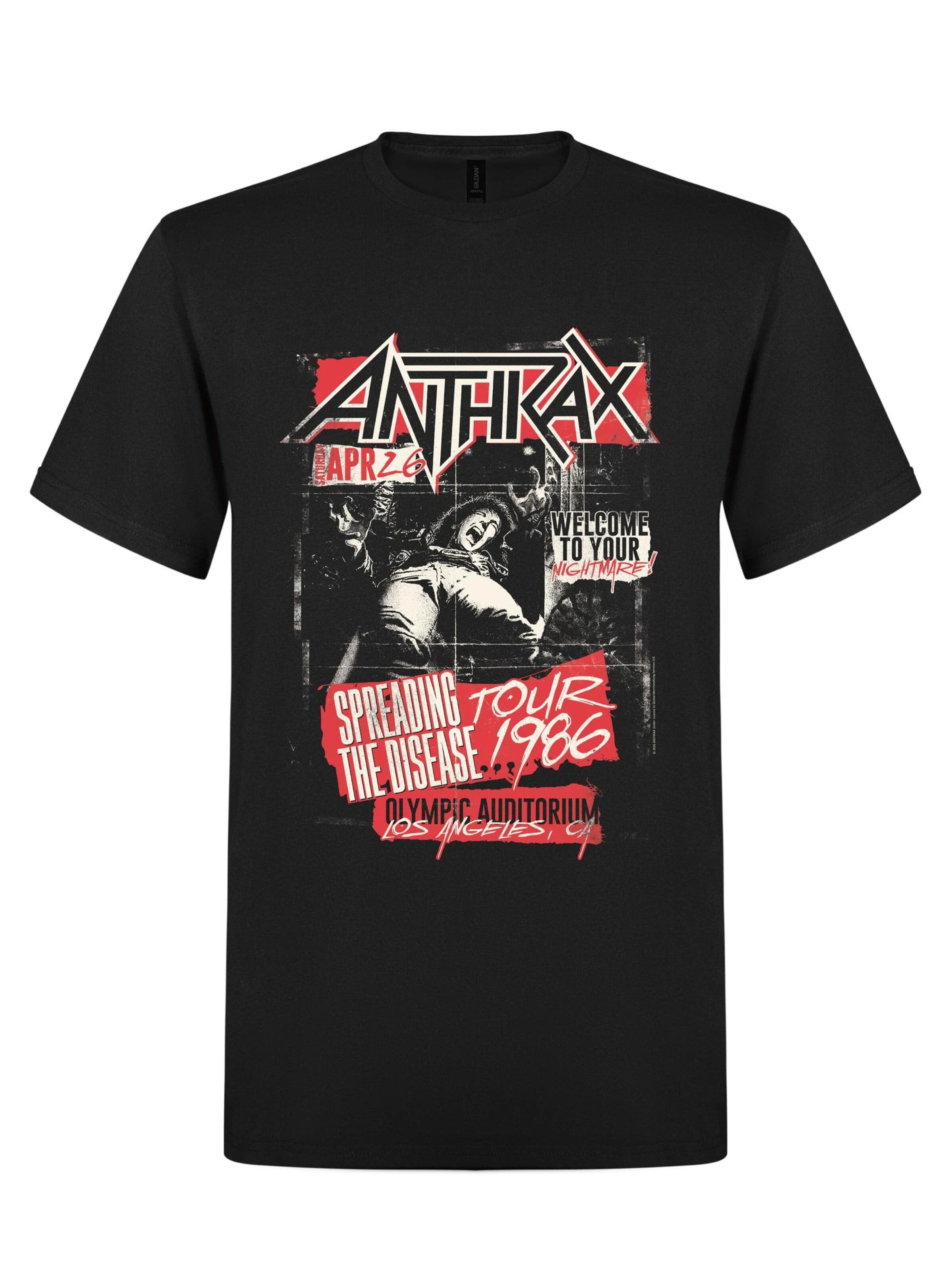 Rockshirts Shirt 'Anthrax Spreading the Disase T-Shirt' in Black: front