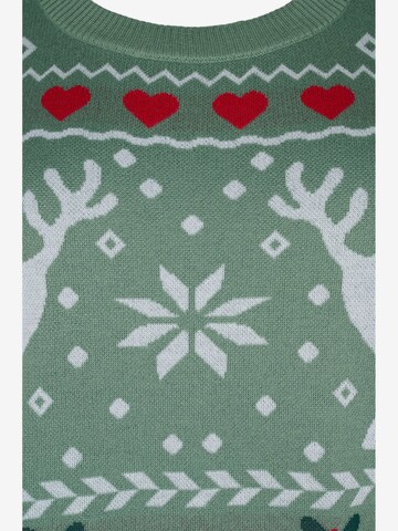 Zizzi Sweater 'MCHRISTMAS' in Green