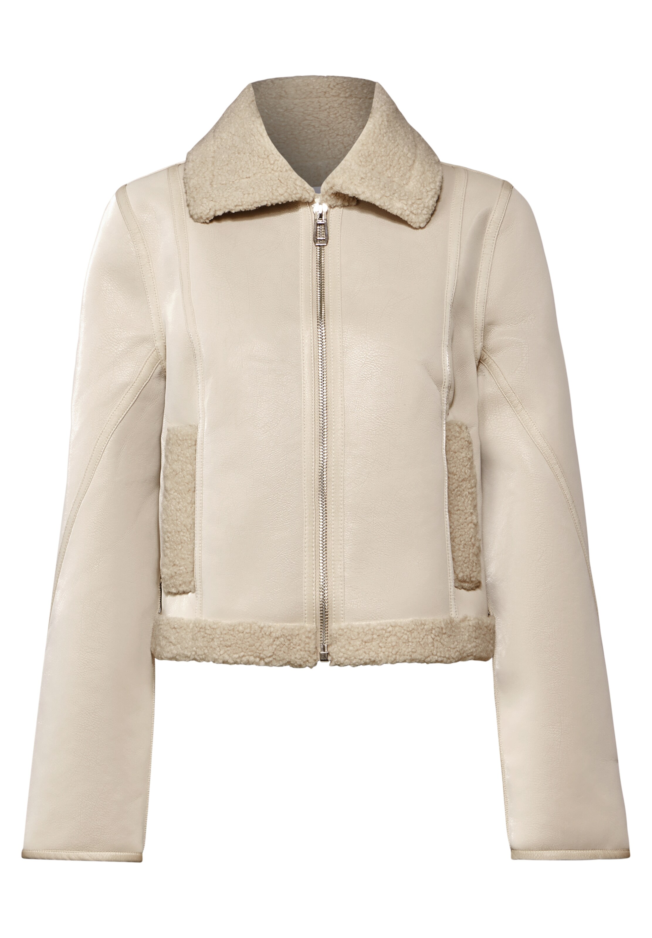 Street One Studio Faux Shearling Jacket in sand, Produktansicht