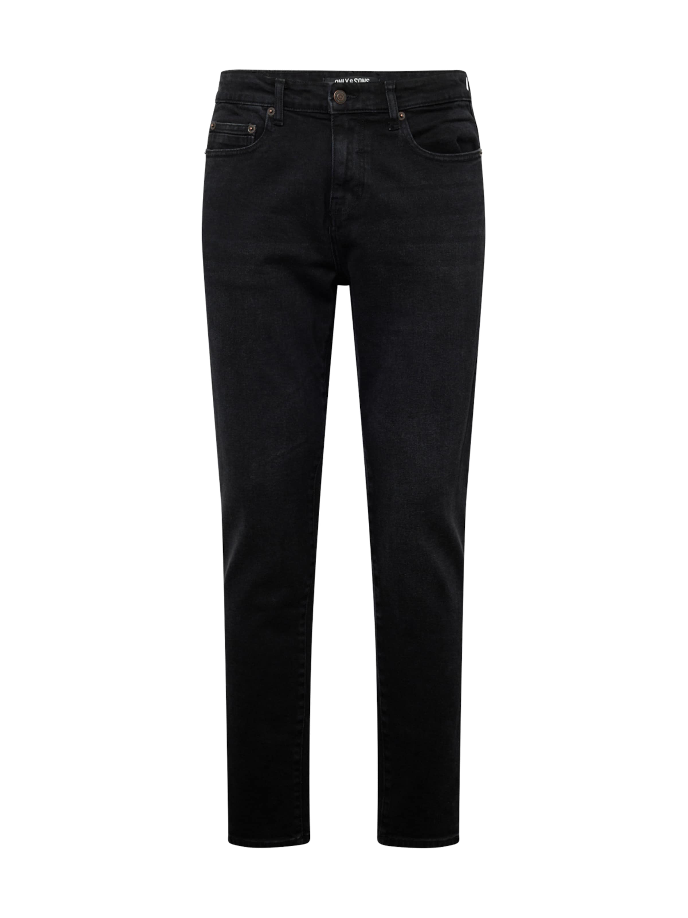 Only & Sons Slim fit Jeans in Black: front