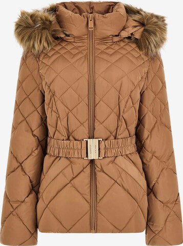 GUESS Winter Jacket 'Olga' in Brown: front