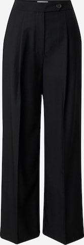 ABOUT YOU x Marie von Behrens Loose fit Pleat-Front Pants 'Hailey' in Black: front