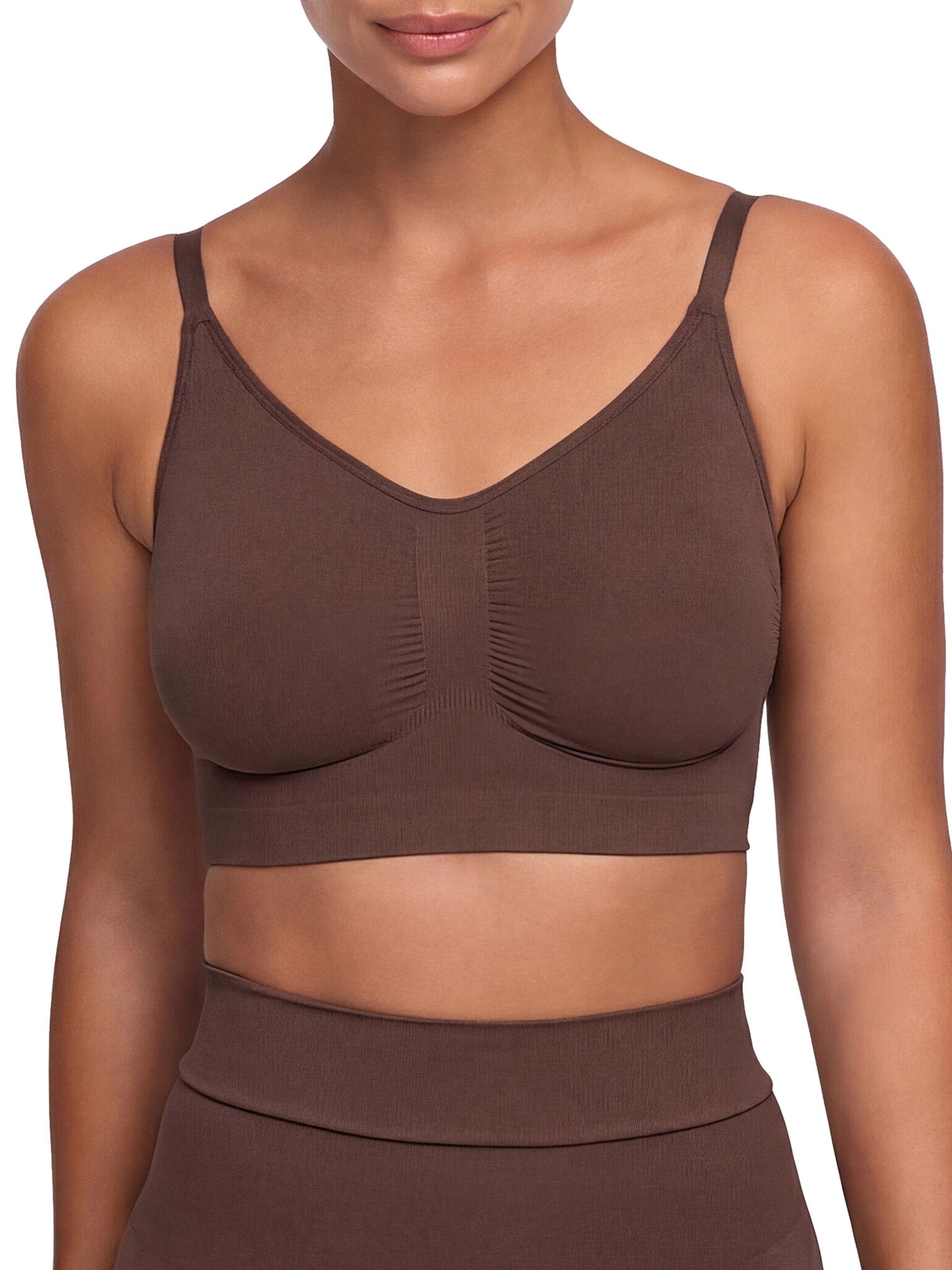 cfab (formerly creamy fabrics) - Bustier Sujetador 'Comfort Bralette' en marrón: frente