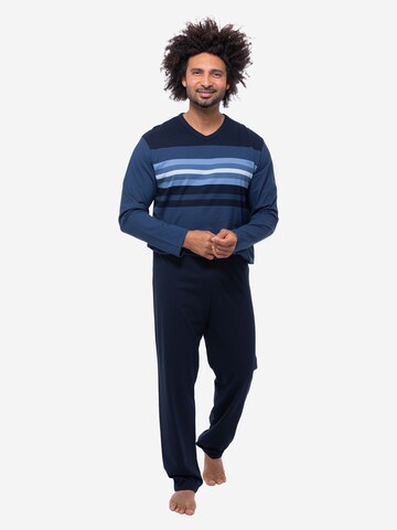Ammann Long Pajamas 'Cotton' in Blue