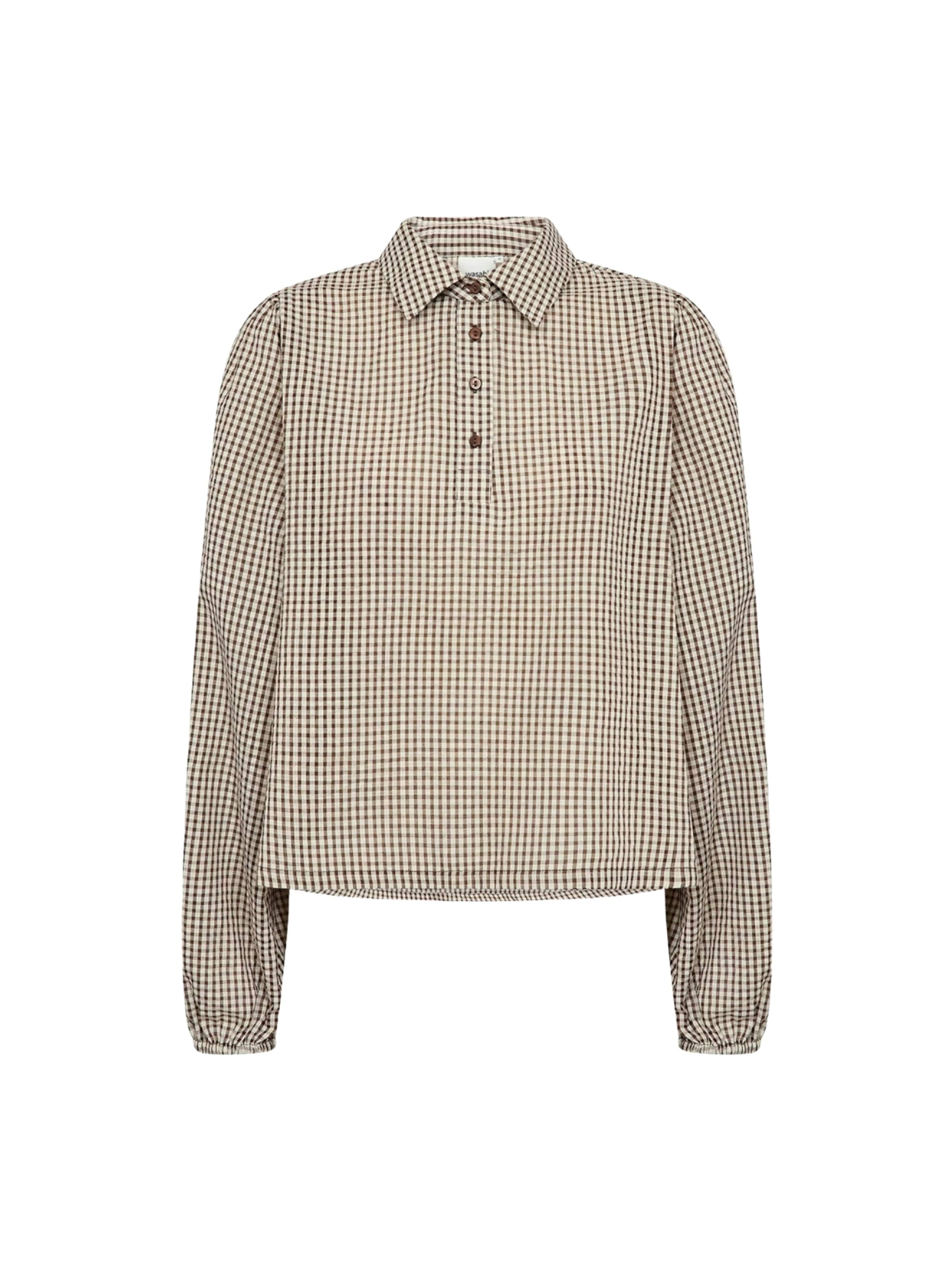 Wasabi Concept Shirt ' WA-SAINA 1 ' in Bruin: voorkant