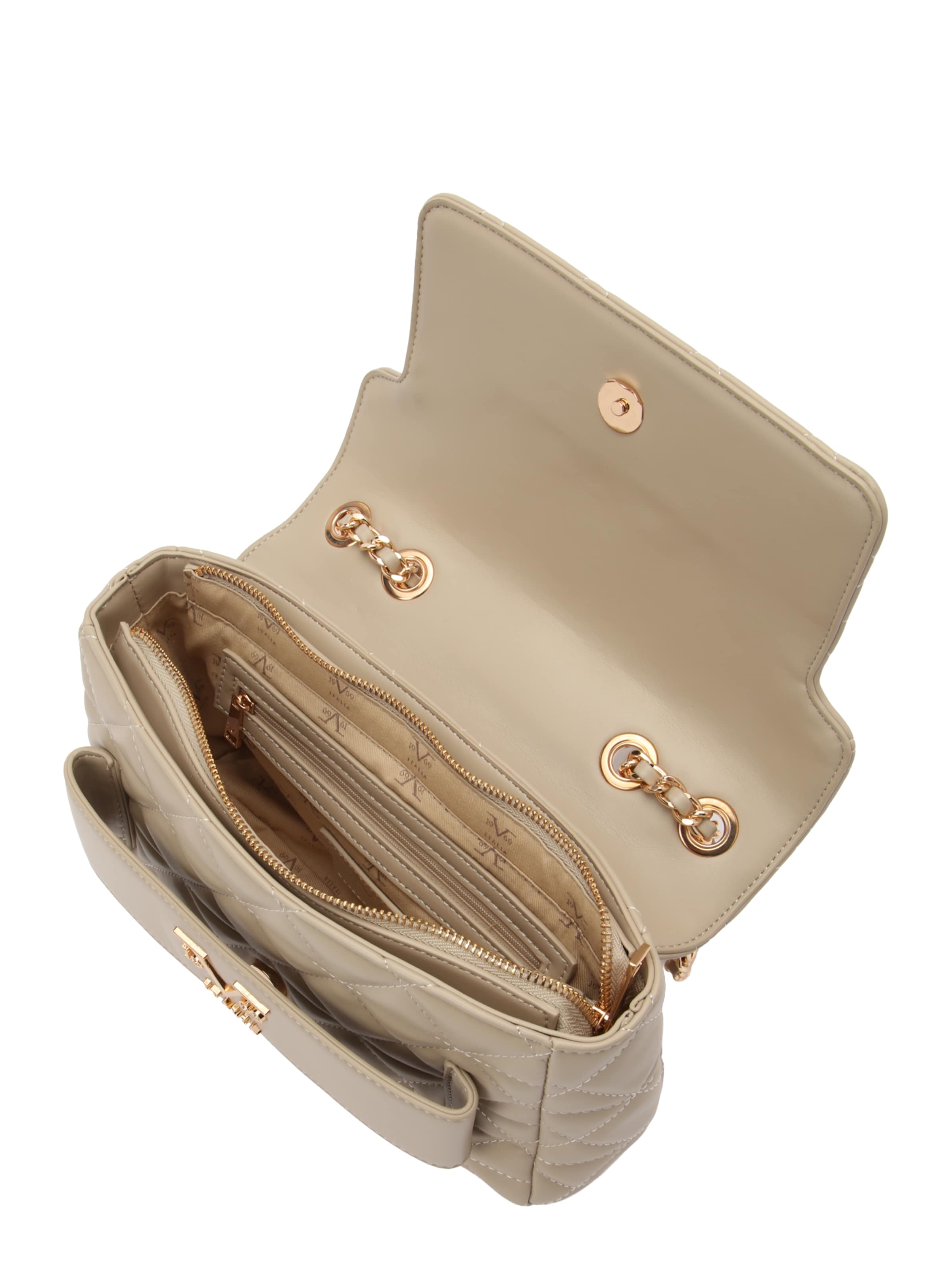 19V69 ITALIA - Mala de ombro 'Gaia Gold' em cinzento