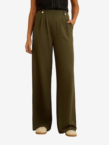 love & roses Wide leg Veckad byxa i grön: framsida