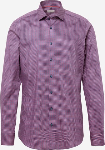 OLYMP Regular fit Button Up Shirt 'Level 5' in Purple: front