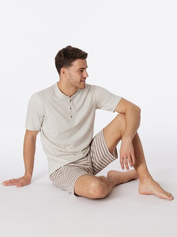 SCHIESSER Short Pajamas 'Casual Nightwear' in Beige